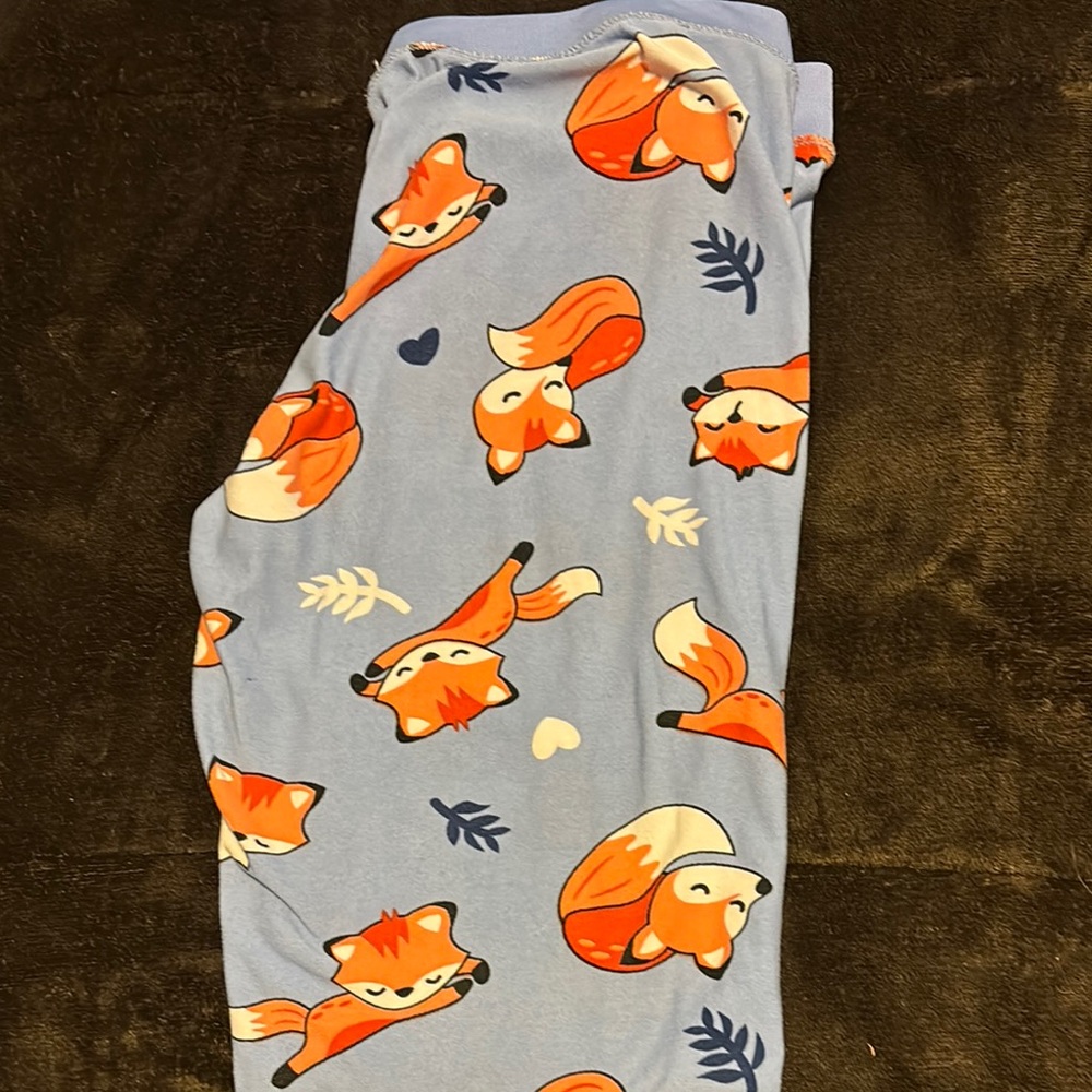 Blue Fox Print Kids Pajamas